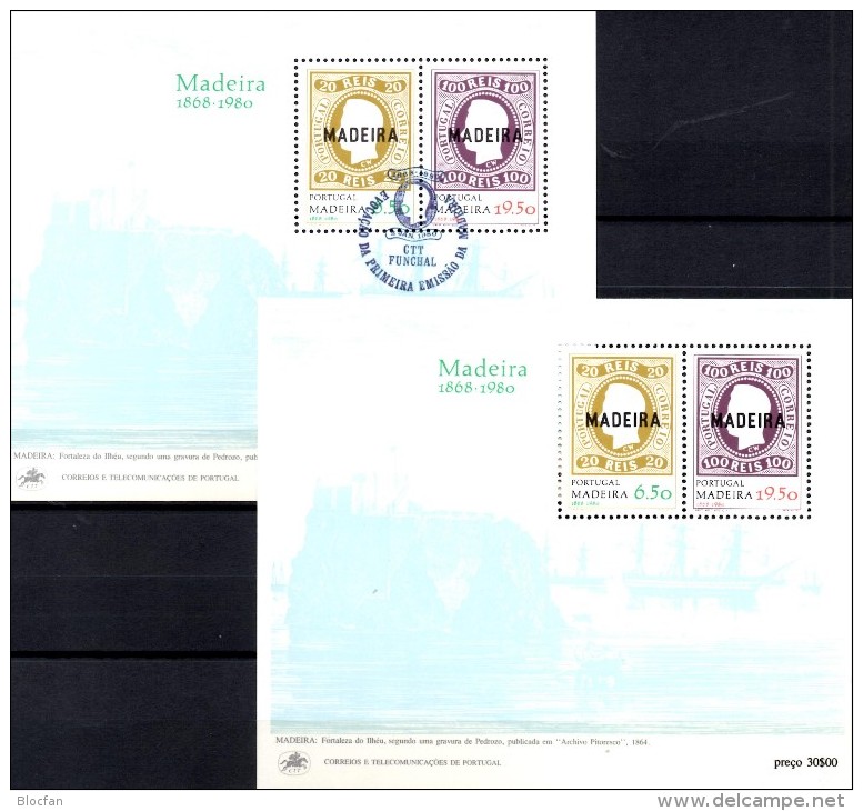 Marken EUROPA 1980 Insel Madeira Blocks 1 ** Plus SST 10€ Bloque Hoja Ss Blocs Ships M/s History Sheets Bf Portugal - Funchal