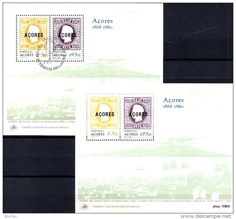 Europäische  Marken 1980 Insel Azoren Block 1 ** + SST 10€ Bloques Hojitas Hb Blocs Ships M/s History Sheets Bf Portugal - Otros & Sin Clasificación