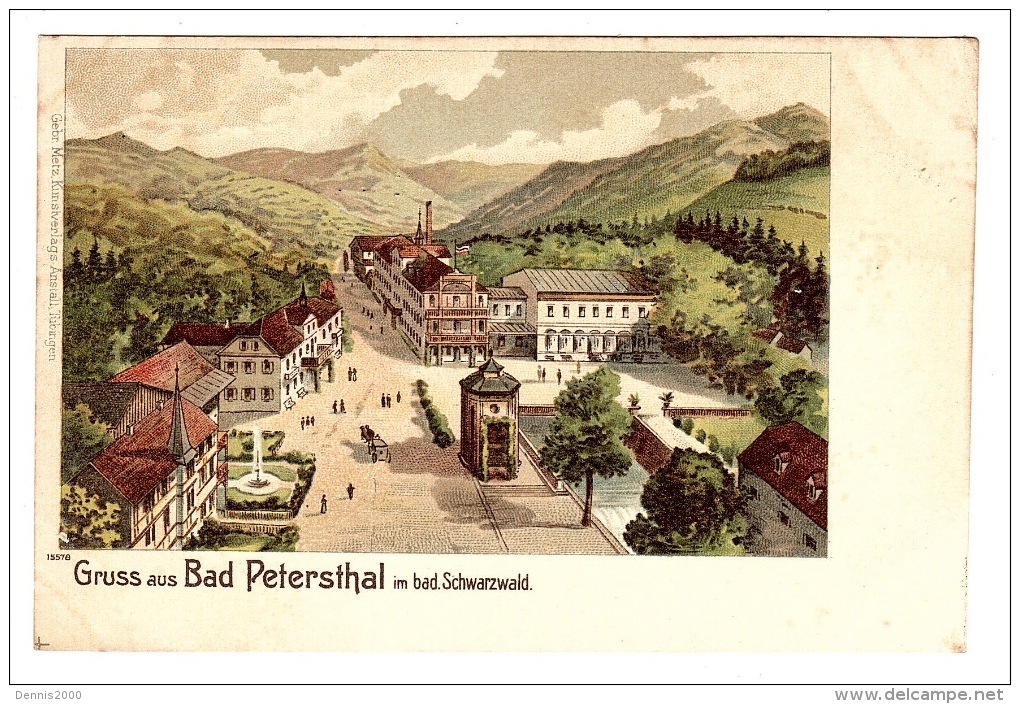 BAD PETERSTHAL - Gruss Aus Bad Petersthal - Carte Colorisée / Colored Card - Ed. Metz, Tubingen - Bad Peterstal-Griesbach