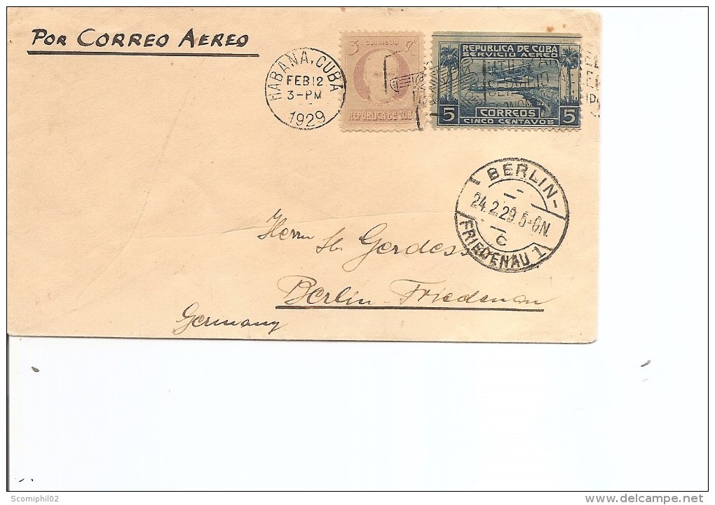 Cuba ( Lettre Par Avion De 1929 De LaHavane Vers L'Allemagne à Voir) - Storia Postale