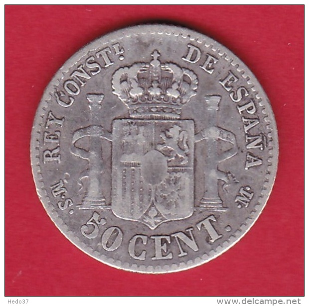 Espagne - 50 Centimos - 1885  - Argent - Autres & Non Classés