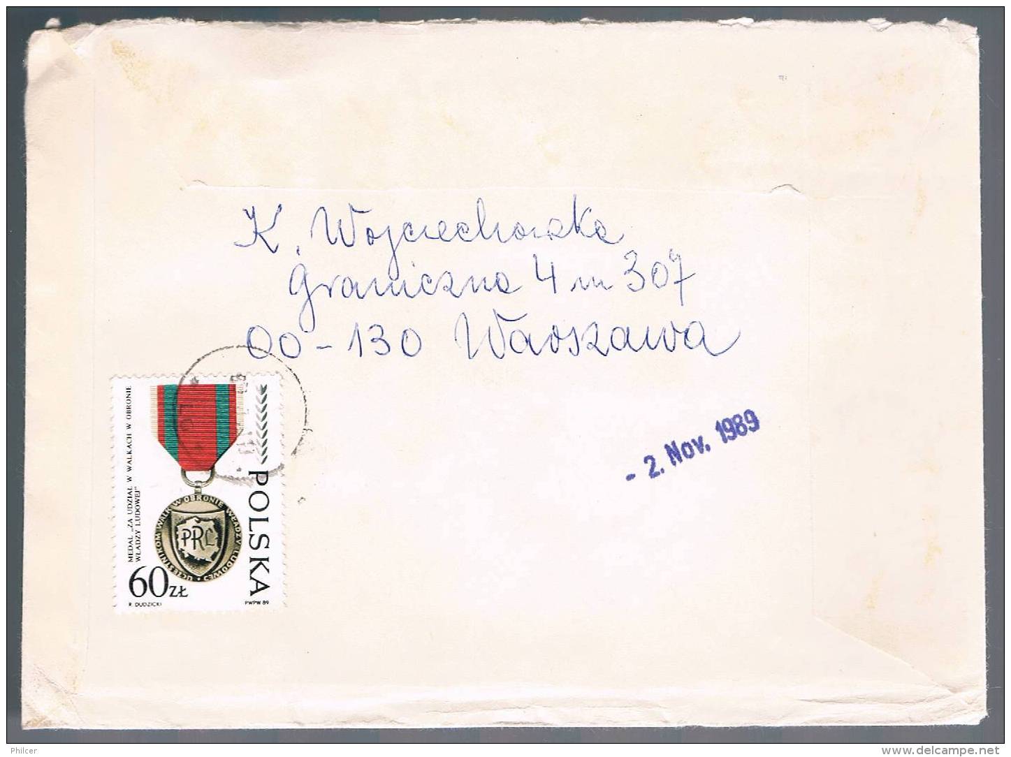 Polska, 1989, For Zurich - Lettres & Documents