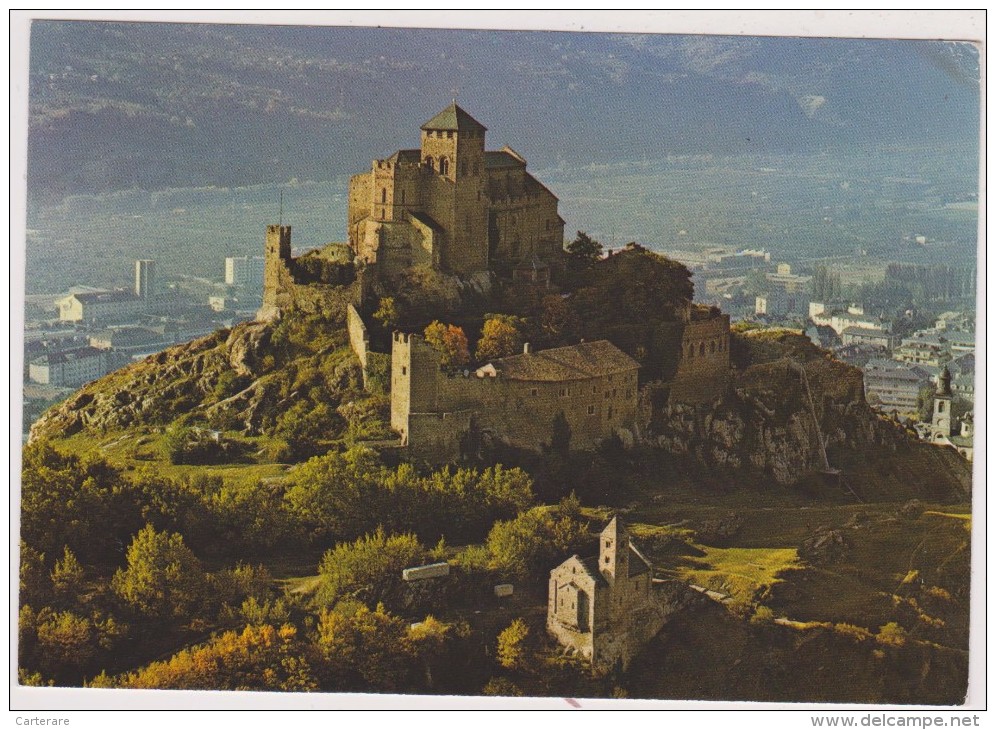 SUISSE,HELVETIA,SWISS,SWITZERLAND,SCWEIZ,SVIZZERA, VALAIS,SION,VALERE,VUE AERIENNE - Sion