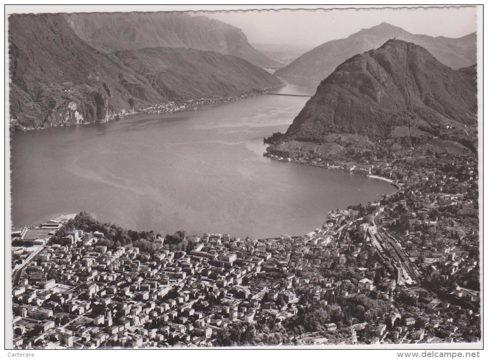 SUISSE,SWITZERLAND,SVIZZE RA,SCHWEIZ,HELVETIA,SWISS ,TESSIN,LUGANO,il Ya 45 Ans,vue Aérienne - Lugano