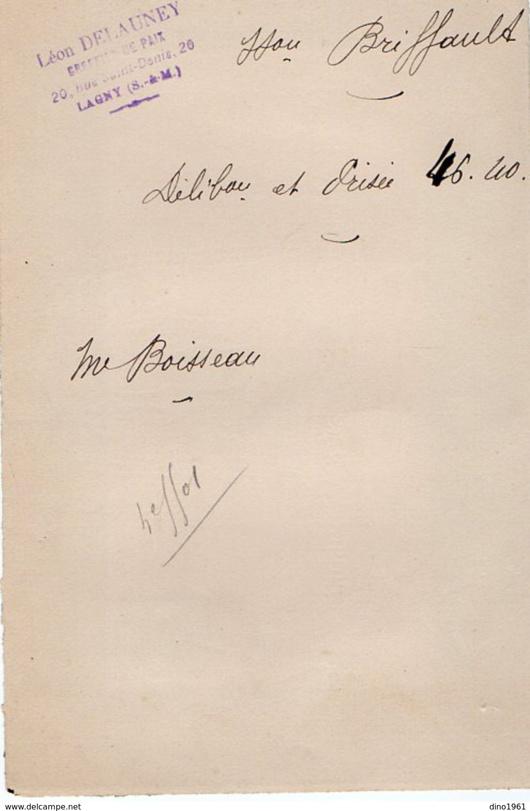 TB 2086  -  Lettre De Mr Léon DELAUNEY Greffier De Paix à LAGNY Pour LAGNY - 1877-1920: Période Semi Moderne