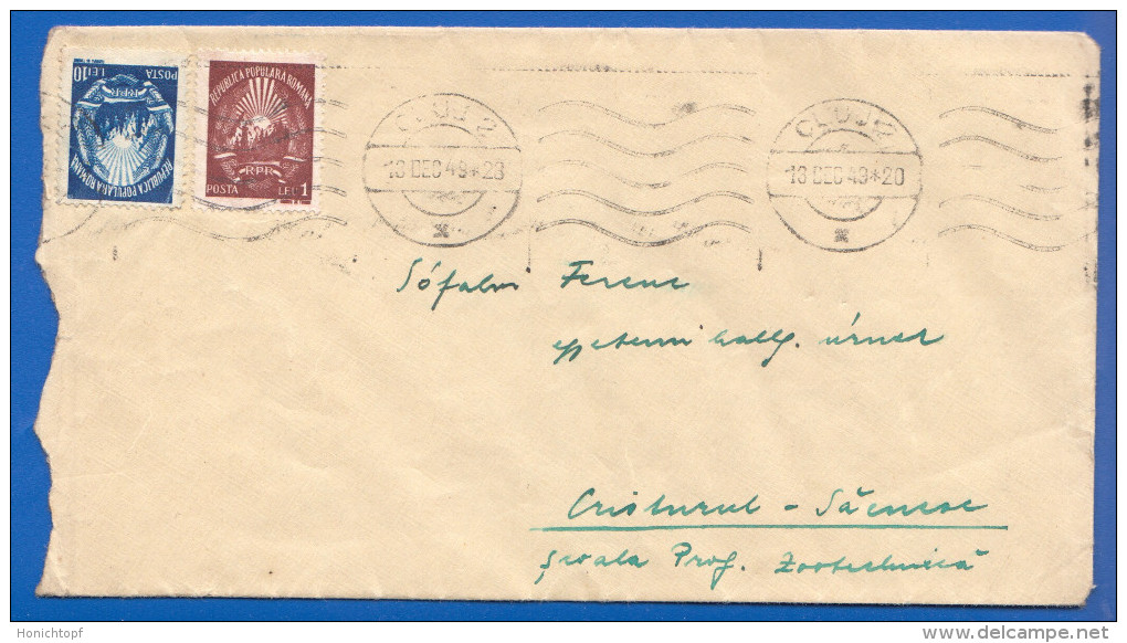 Rumänien; Brief Michel 1139, 1144; Stempel 1949 Cluj - Briefe U. Dokumente