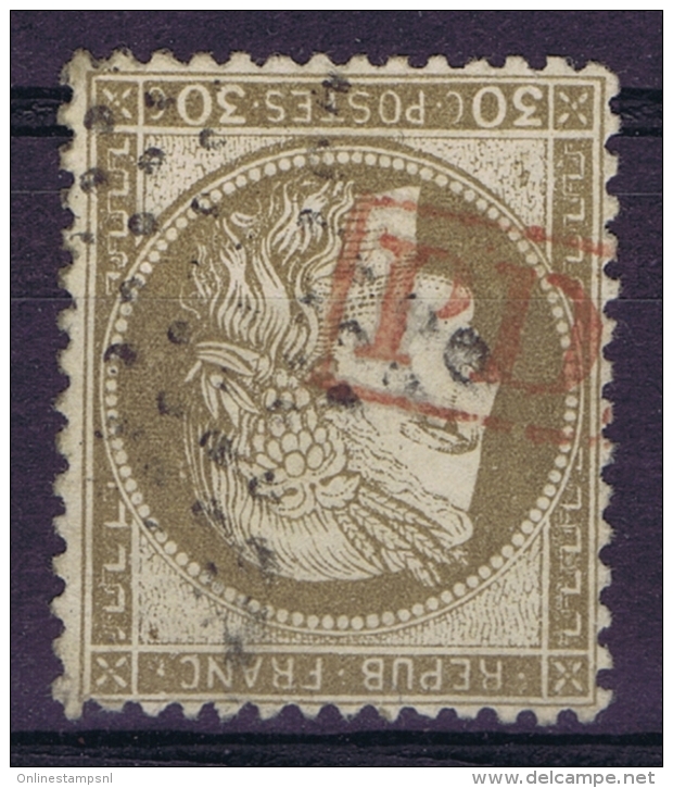 France: Yv  56 Cachet PD En Rouge + Etoile - 1871-1875 Ceres