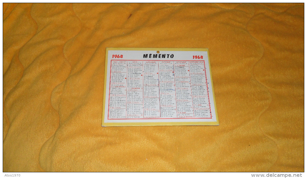 CALENDRIER MEMENTO DE 1964. - Petit Format : 1961-70