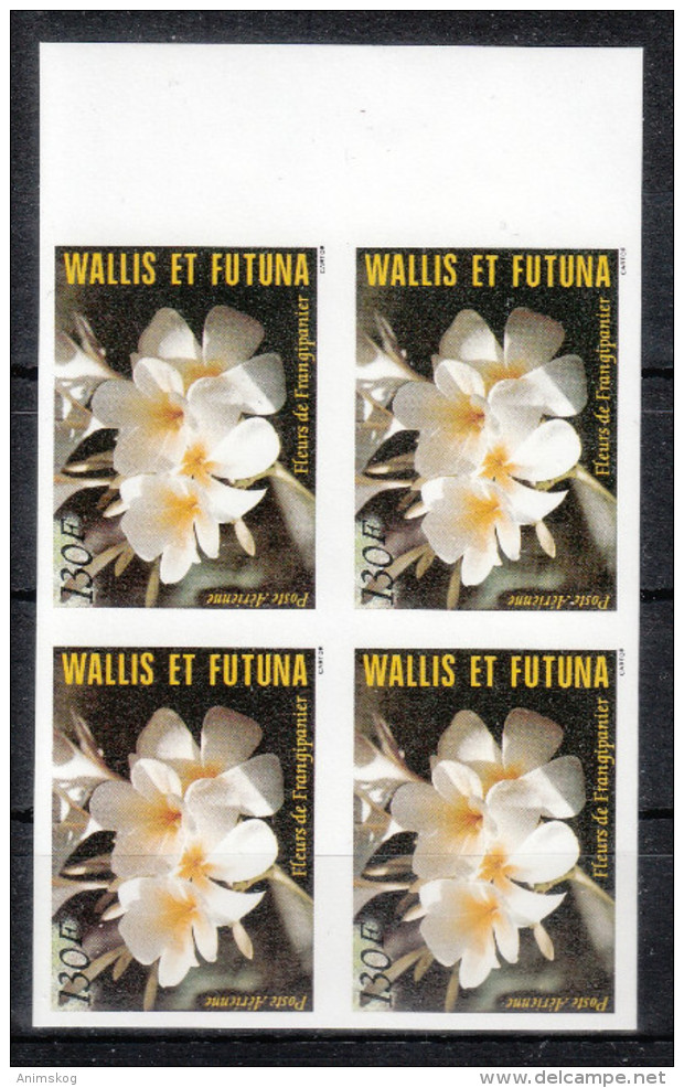 Wallis+Futuna 1984**, Flora, 4er Block, Ungez., Sukkulente Plumeria / Wallis+Futuna 1984, MNH, Flora, Block Of 4, Imperf - Sukkulenten