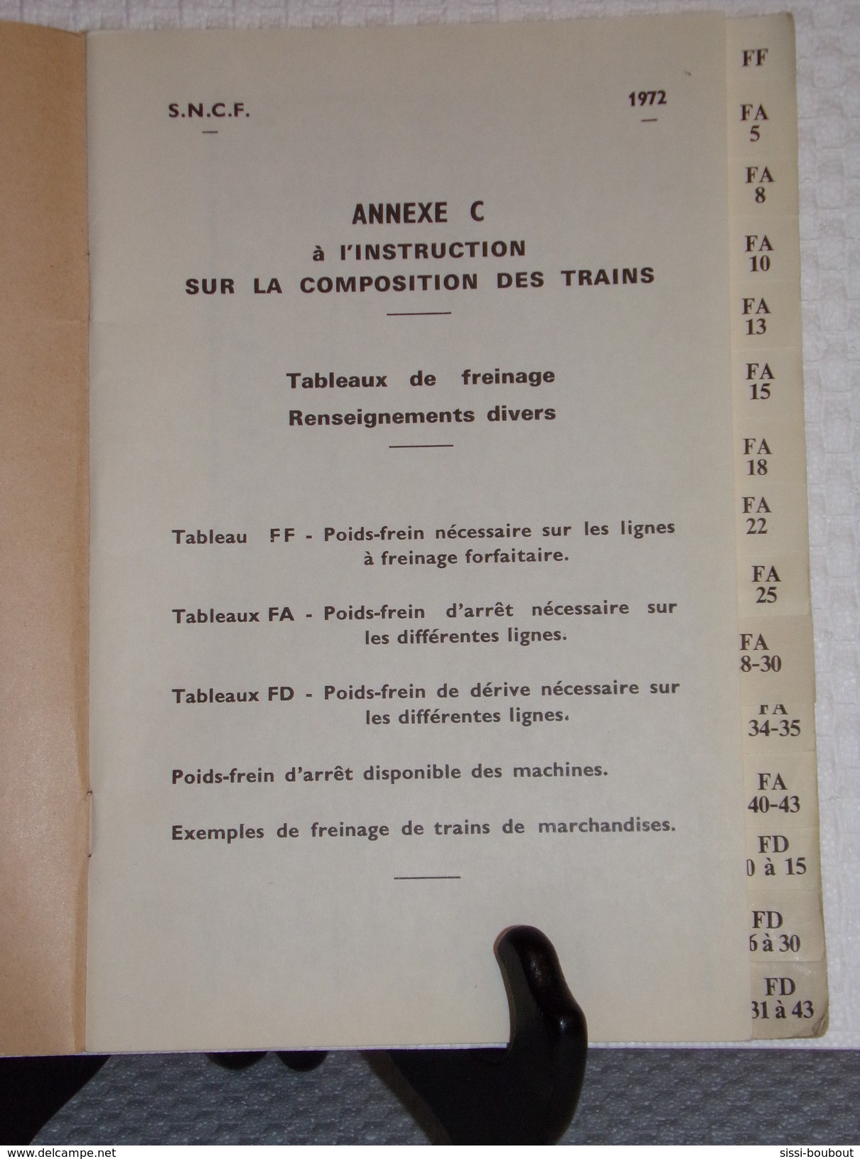 SNCF - RÈGLEMENT GÉNÉRAL DE SÉCURITÉ - Composition Des Trains De 1972 - SNCF - Railway