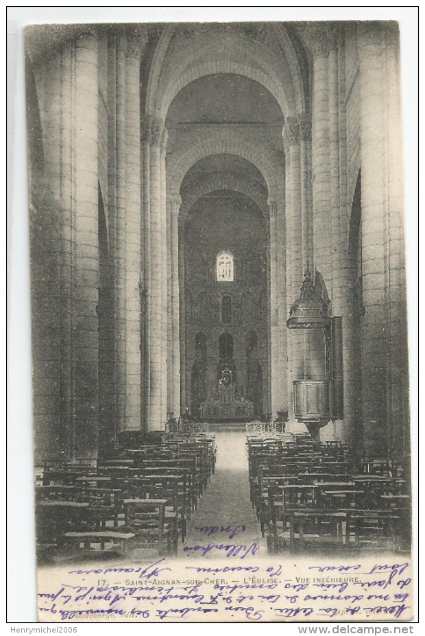 Loir Et Cher - 41 - Saint Aignan Sur L'église Vue Intérieure 1903 - Saint Aignan