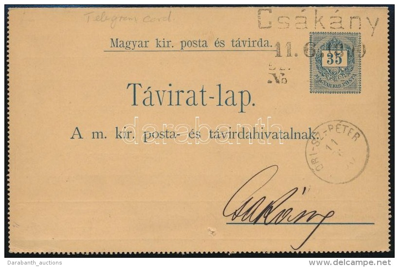 1890 35kr Távirat Feketeszámú 30kr Díjkiegészítéssel... - Autres & Non Classés