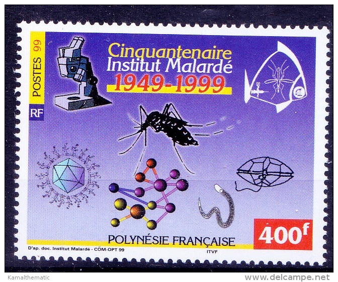 Polynesia 1999 Mnh, Malaria, Microscope, Science, Disease, Medicine - Disease