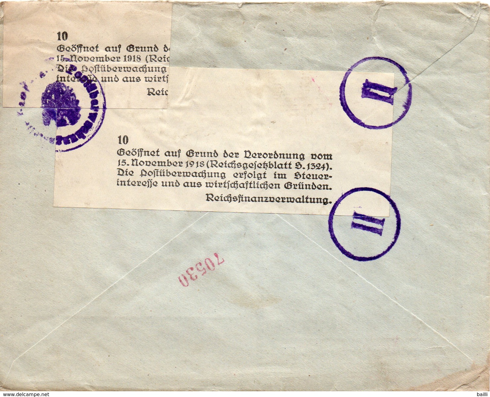 Allemagne Lettre Recommandée Inflation Pour Les Etats Unis 1923 - Altri & Non Classificati