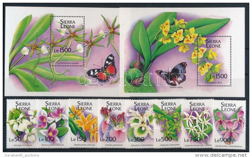 ** 1994 Virág - Orchidea Sor Mi 2181-2188 + Blokksor Mi 251-252 - Autres & Non Classés