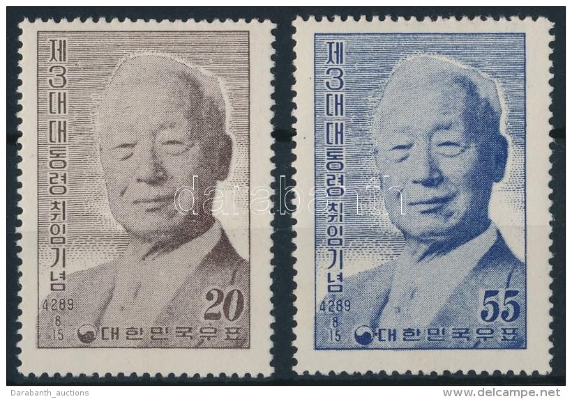 * 1956 Syngman Rhee Elnök Sor Mi 217-218 - Autres & Non Classés