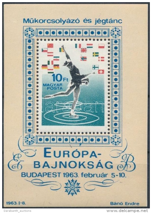 ** 1963 MÅ±korcsolyázó és Jégtánc EB Blokk 'kék Nyílhegy'... - Autres & Non Classés