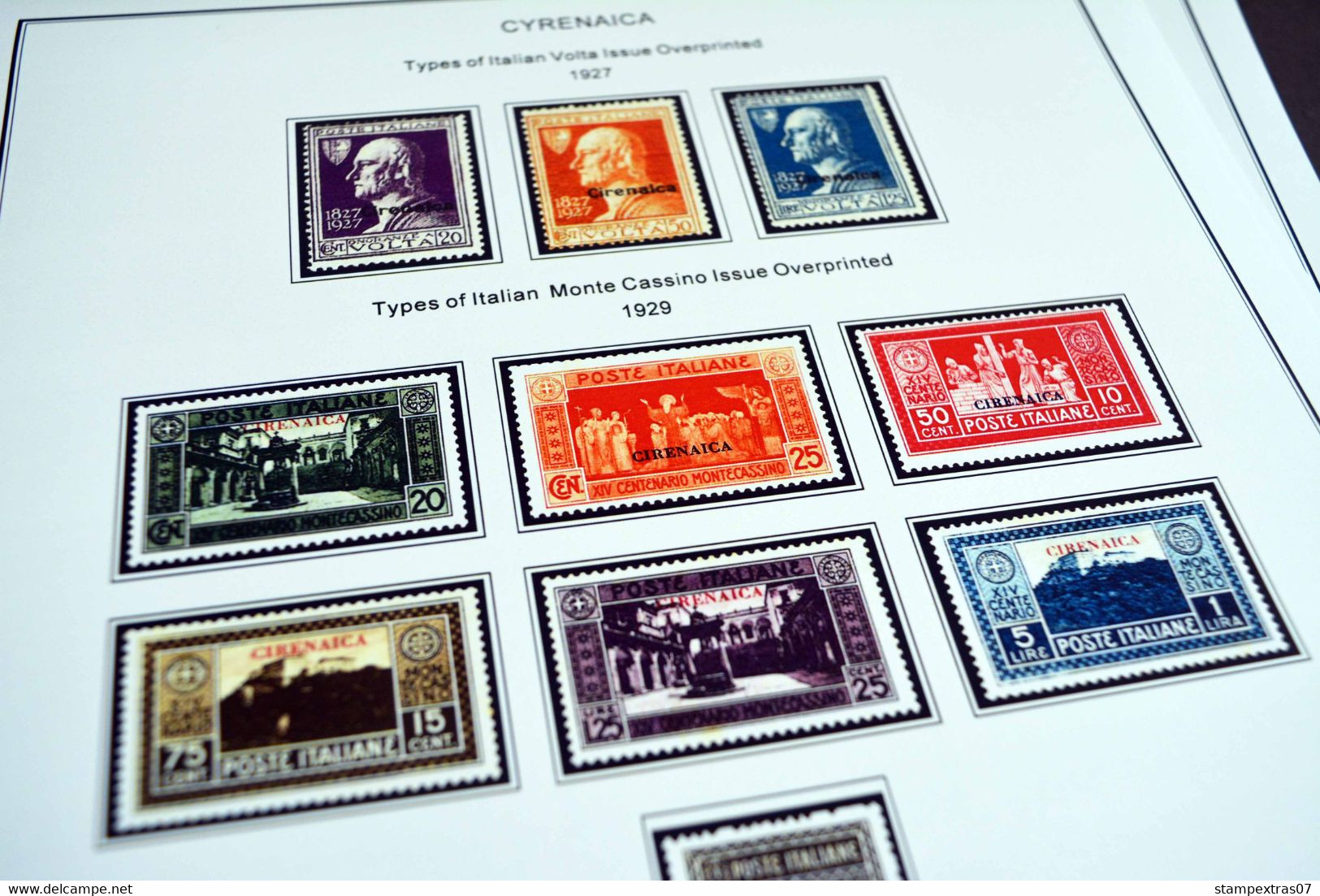 COLOR PRINTED CYRENAICA 1923-1950 STAMP ALBUM PAGES (15 Illustrated Pages) >> FEUILLES ALBUM - Pre-printed Pages