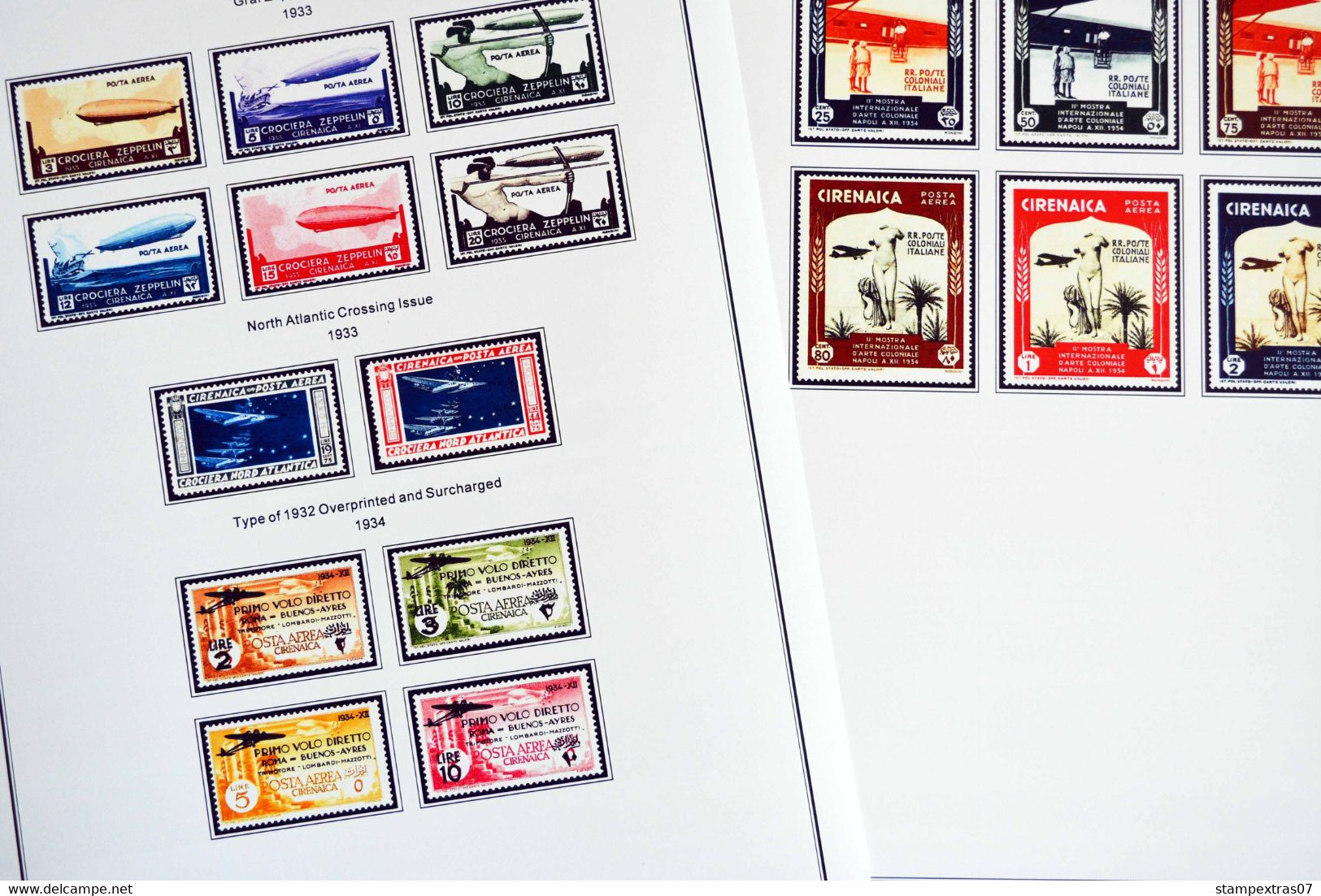 COLOR PRINTED CYRENAICA 1923-1950 STAMP ALBUM PAGES (15 illustrated pages) >> FEUILLES ALBUM