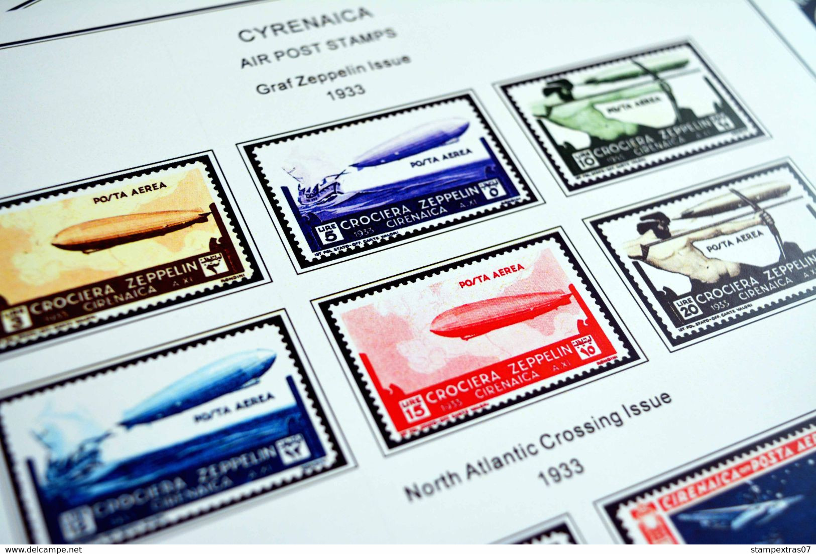 COLOR PRINTED CYRENAICA 1923-1950 STAMP ALBUM PAGES (15 illustrated pages) >> FEUILLES ALBUM