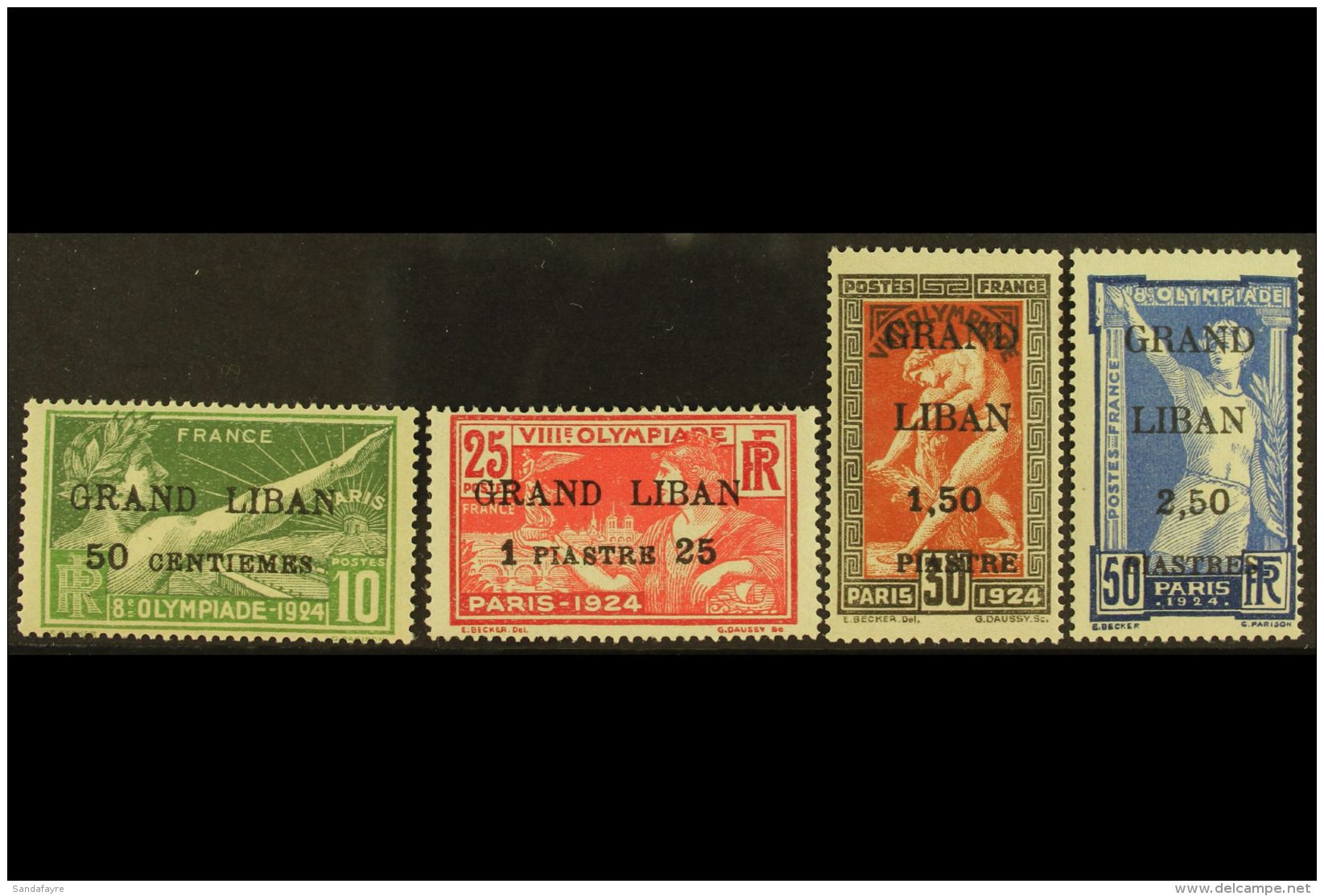 LEBANON 1924 "GRAND LIBAN" Surcharges On Olympics Complete Set (Yvert 18/21, SG 18/21), Superb Never Hinged Mint,... - Sonstige & Ohne Zuordnung