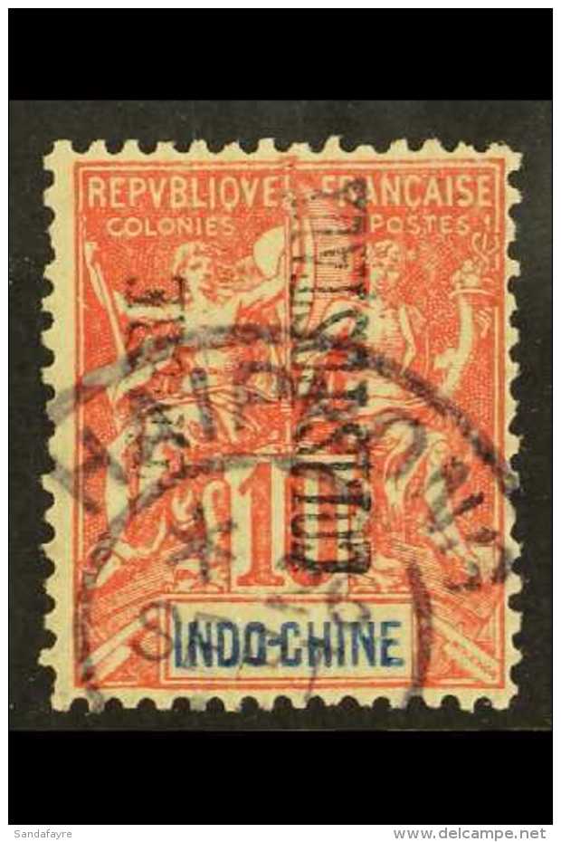INDO - CHINA PARCEL POST 1899-02 10c Rose- Red With VERTICAL OVERPRINT, Yvert 5b, Very Fine Used. For More Images,... - Sonstige & Ohne Zuordnung