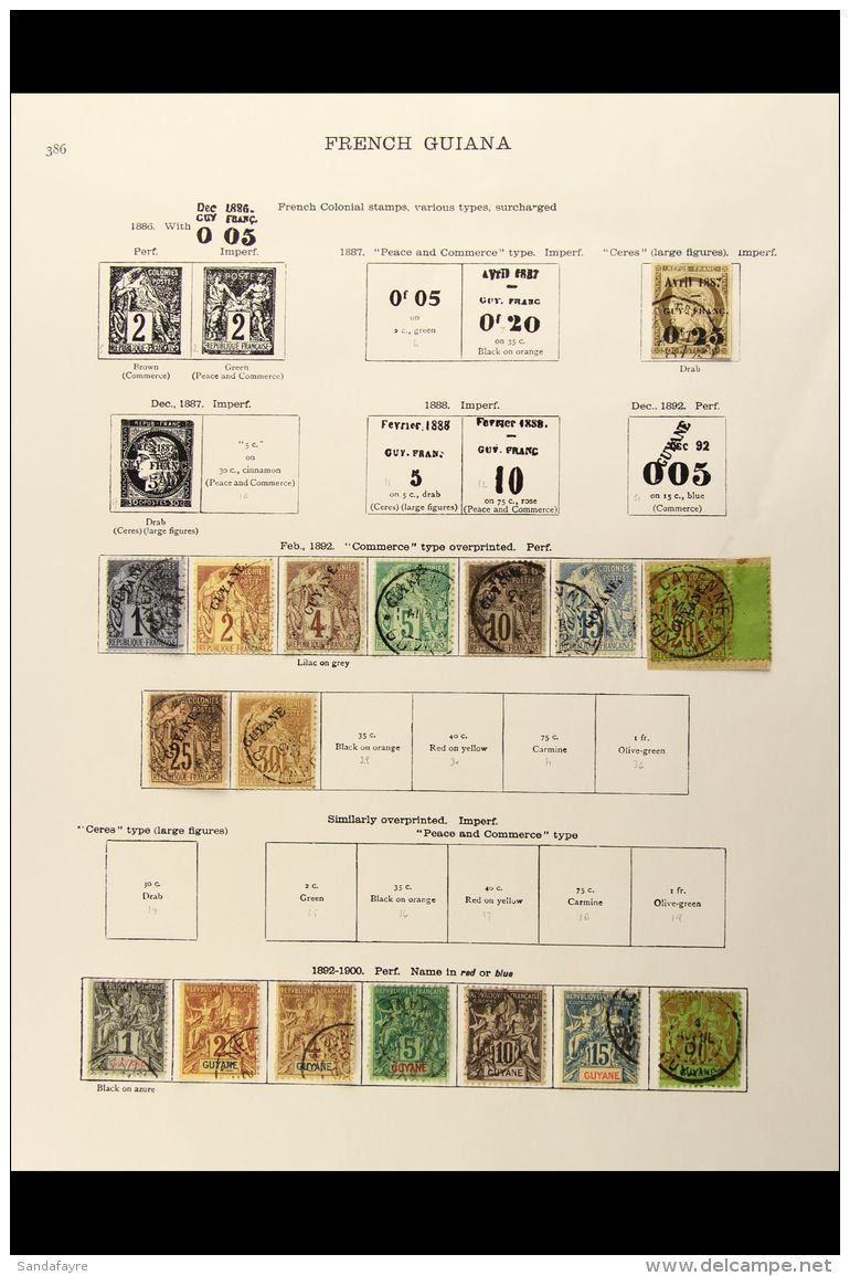 FRENCH GUIANA 1892 -1935 Extensive Mint And Used Collection Incl 1892 Vals To 30c, 1892 Tablet Set To 2fr, 1904... - Andere & Zonder Classificatie