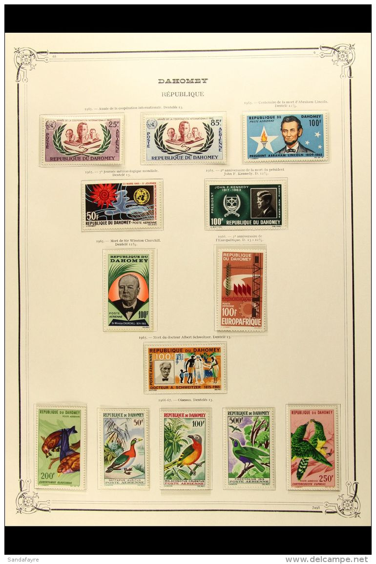 DAHOMEY 1965-75 NEVER HINGED MINT AIR POST COLLECTION, Highly Complete On Hingeless Yvert Printed Pages With Only... - Andere & Zonder Classificatie