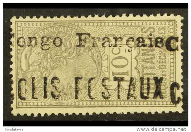 CONGO 1893 10c Grey COLIS POSTAUX (Yvert 2, SG P34) Very Fine Unused (no Gum). For More Images, Please Visit... - Andere & Zonder Classificatie