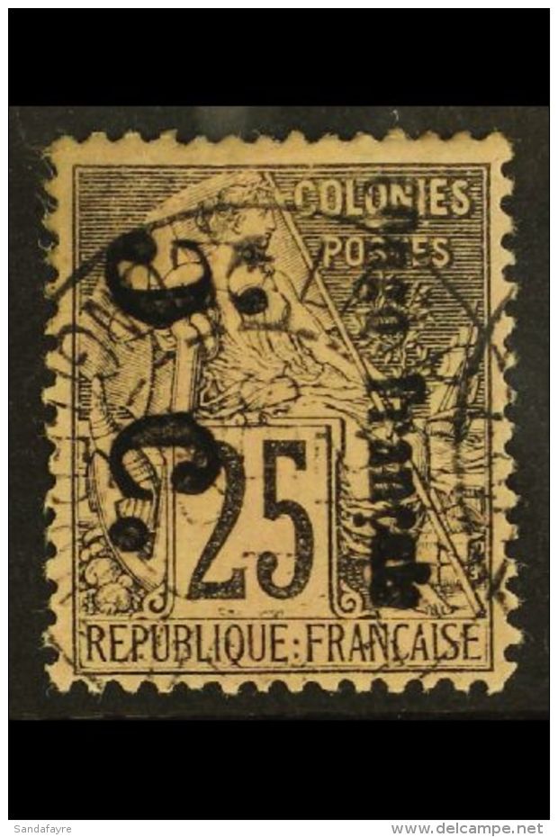 CONGO 1891 5c On 25c, Large "O", Reading Downwards, Yv 4Aa, Very Fine Used. For More Images, Please Visit... - Andere & Zonder Classificatie