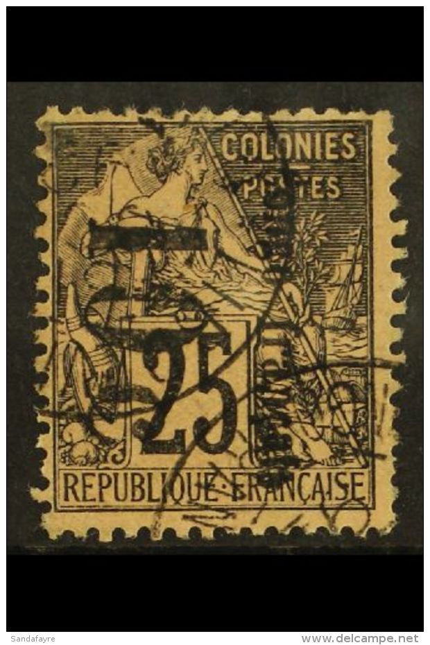 CONGO 1891 10c On 25c, Small "o", Reading Downwards, Yv 5b, Very Fine Used. For More Images, Please Visit... - Autres & Non Classés