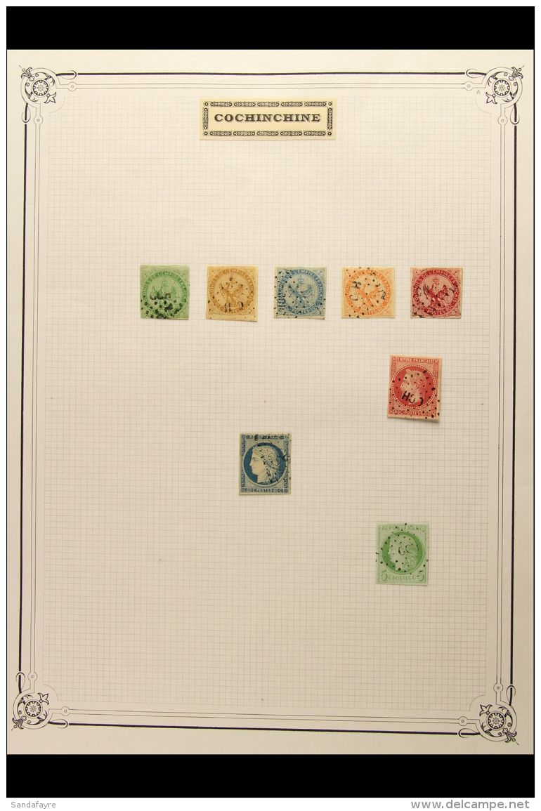 COCHIN CHINA FORERUNNERS. A Beautiful Collection Of Choice Quality Colony General Issue Stamps Cancelled At... - Sonstige & Ohne Zuordnung