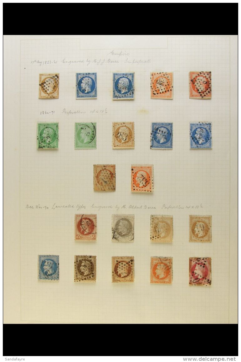 1853-1944 USED COLLECTION An Old Time Collection On Album Pages Which Includes 1853-61 Imperf Napoleons To 40c X2,... - Autres & Non Classés