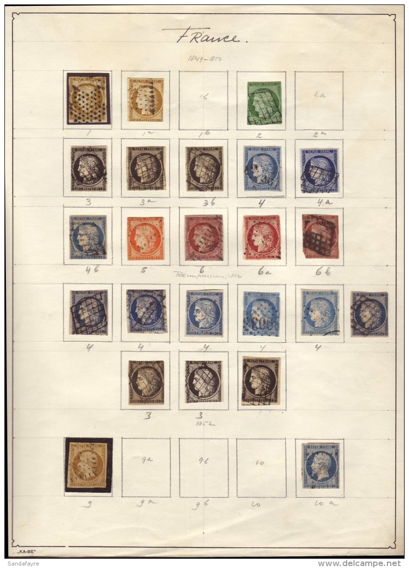 1849-52 OLD TIME " 2nd REPUBLIC" COLLECTION Presented On An Album Page. We See A Used, Valuable Imperf Collection... - Andere & Zonder Classificatie