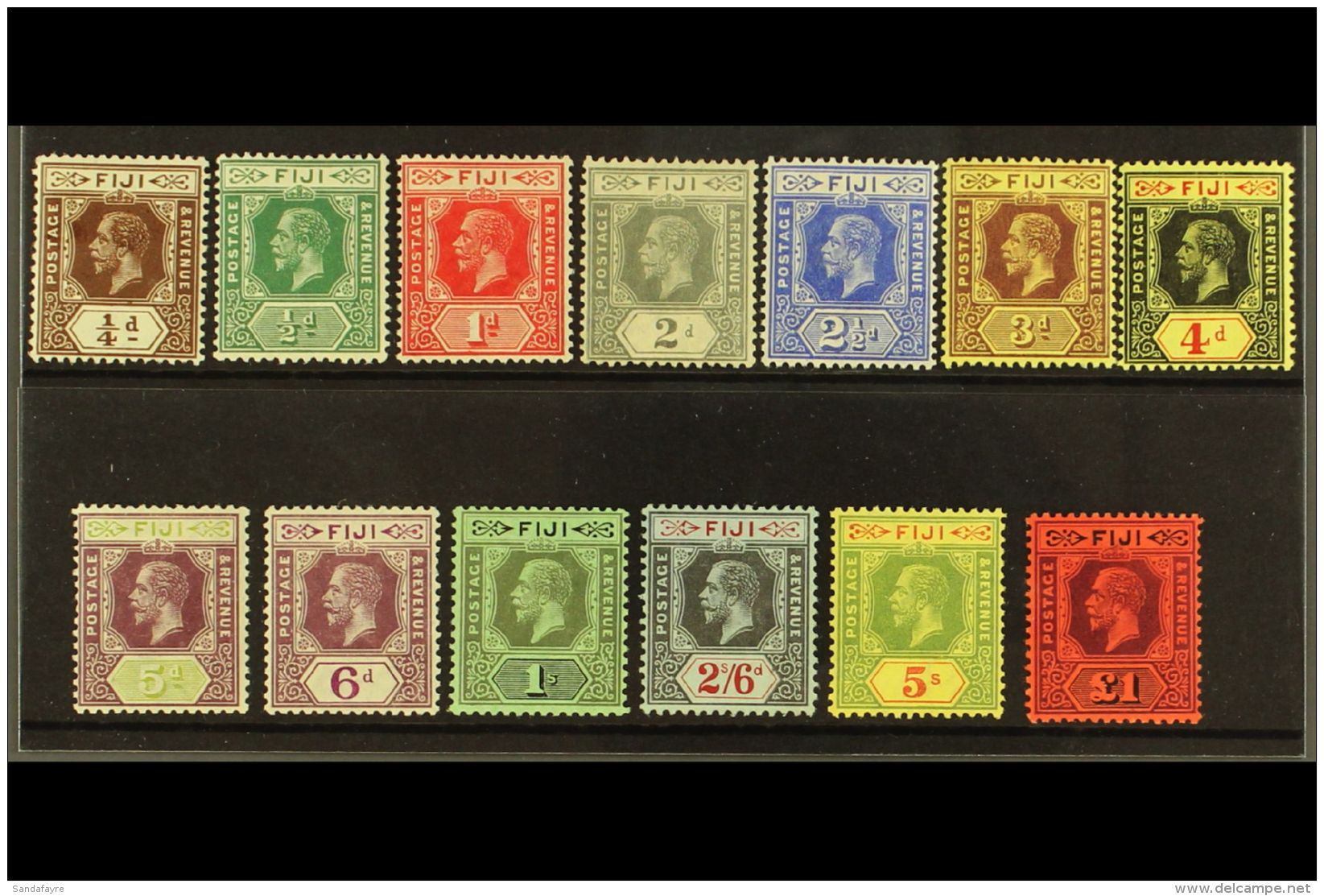 1912-23 Complete Set, SG 125/37a, Superb Mint, Very Fresh. (13 Stamps) For More Images, Please Visit... - Fidji (...-1970)