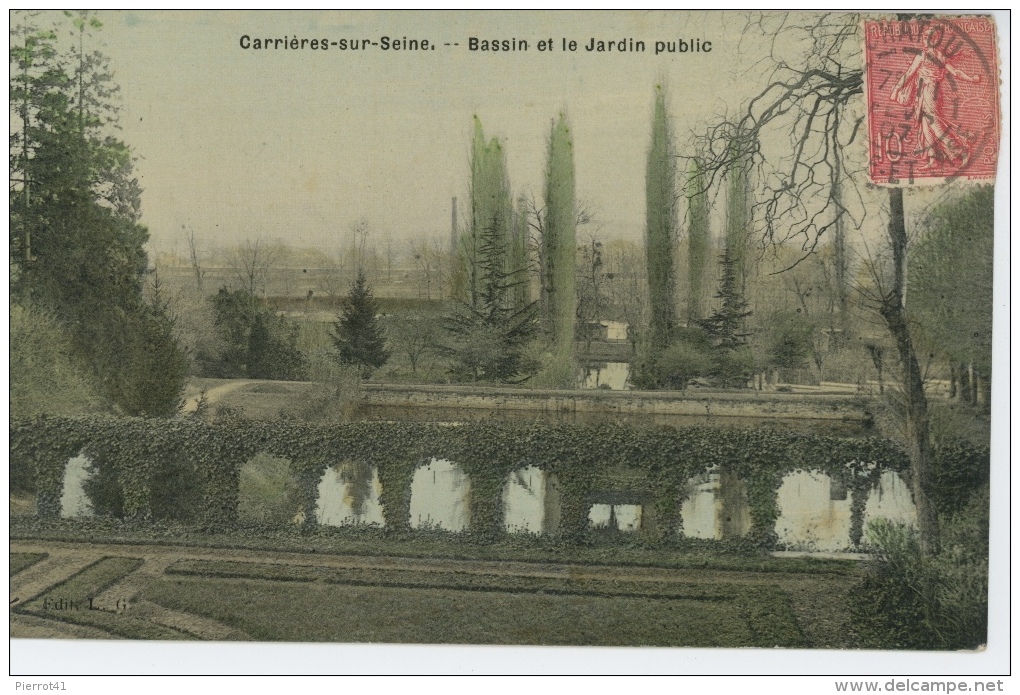 CARRIERES SUR SEINE - Bassin Et Le Jardin Public - Carrières-sur-Seine