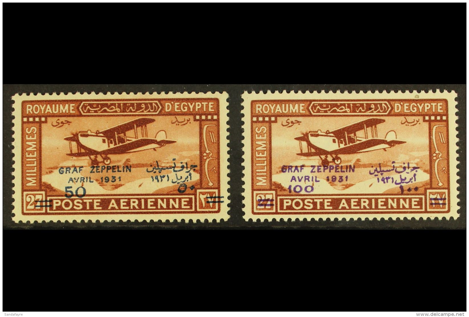 1931 "Graf Zeppelin" Surcharged Air Set, SG 185/86, Very Fine Mint (2 Stamps) For More Images, Please Visit... - Sonstige & Ohne Zuordnung