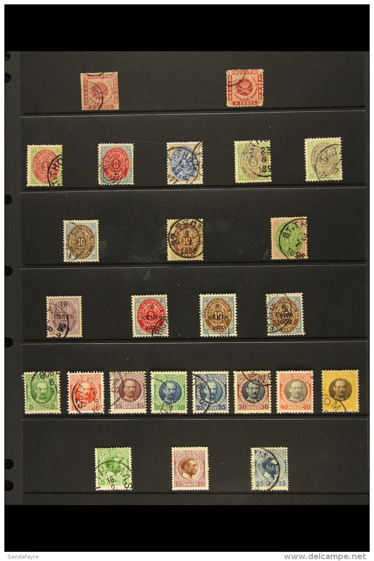 1866-1915 A Valuable Very Fine Used Collection On A Stock Page. Inc 1866 3c Imperf Carmine-rose To 1915 Christian... - Danish West Indies