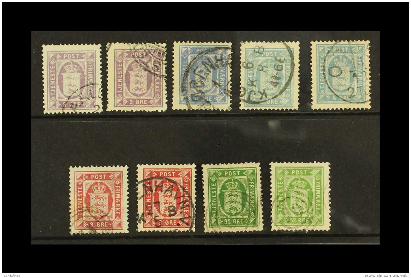 OFFICIALS 1875-1902 Complete P14x13&frac12; Basic Set Plus Shades Incl. 4o Ultramarine And 32o Yellow-green, Facit... - Autres & Non Classés