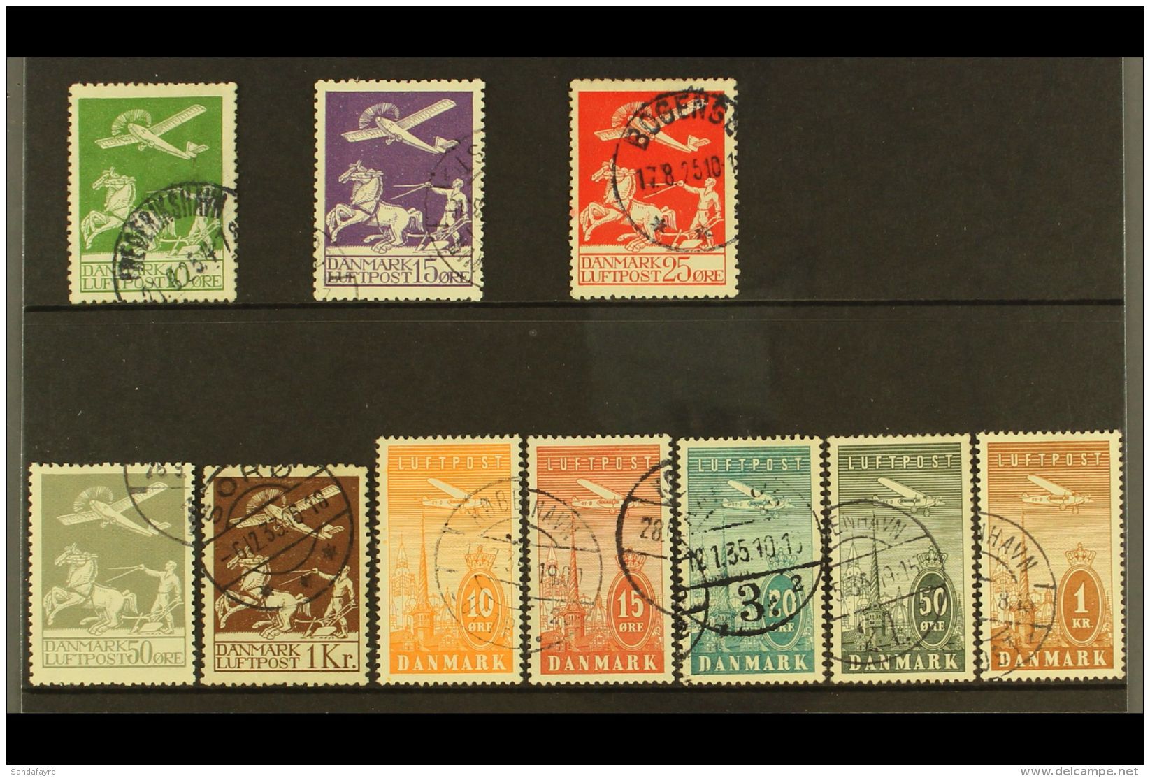 1925-34 USED AIR POST COLLECTION A Complete Range Including 1925 Set (Mi 143/45), 1929 Set (Mi 180/81) &amp; 1934... - Andere & Zonder Classificatie