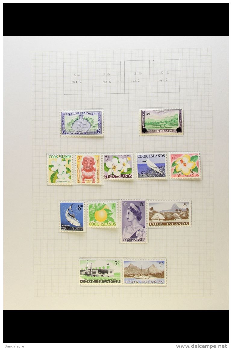 1953-1975 COMPREHENSIVE SUPERB MINT COLLECTION On Leaves, All Different, Almost COMPLETE For The Period, Inc 1963... - Cook