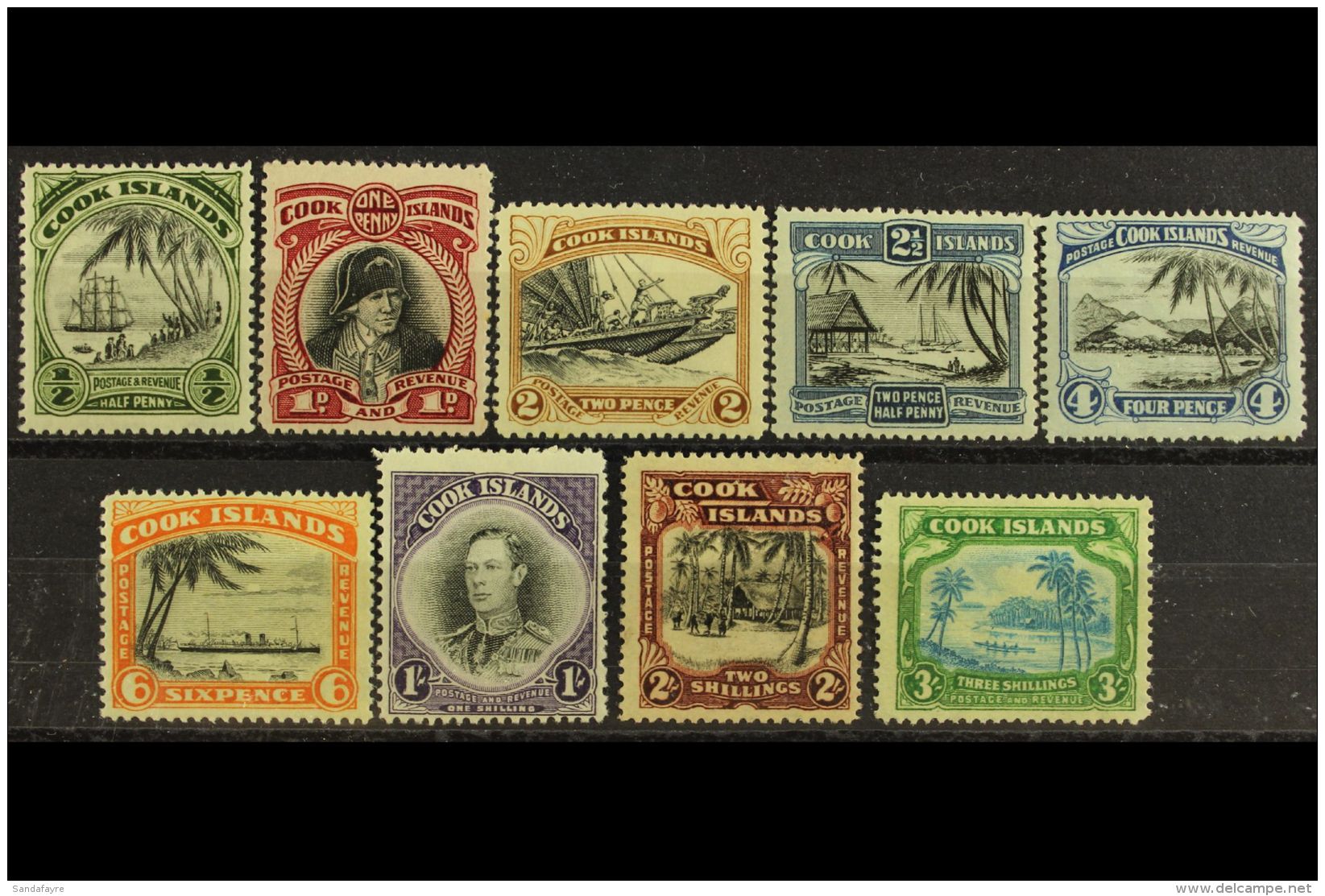 1944-46 Pictorial Set, SG 137/45, Fine Mint (9 Stamps) For More Images, Please Visit... - Cookinseln