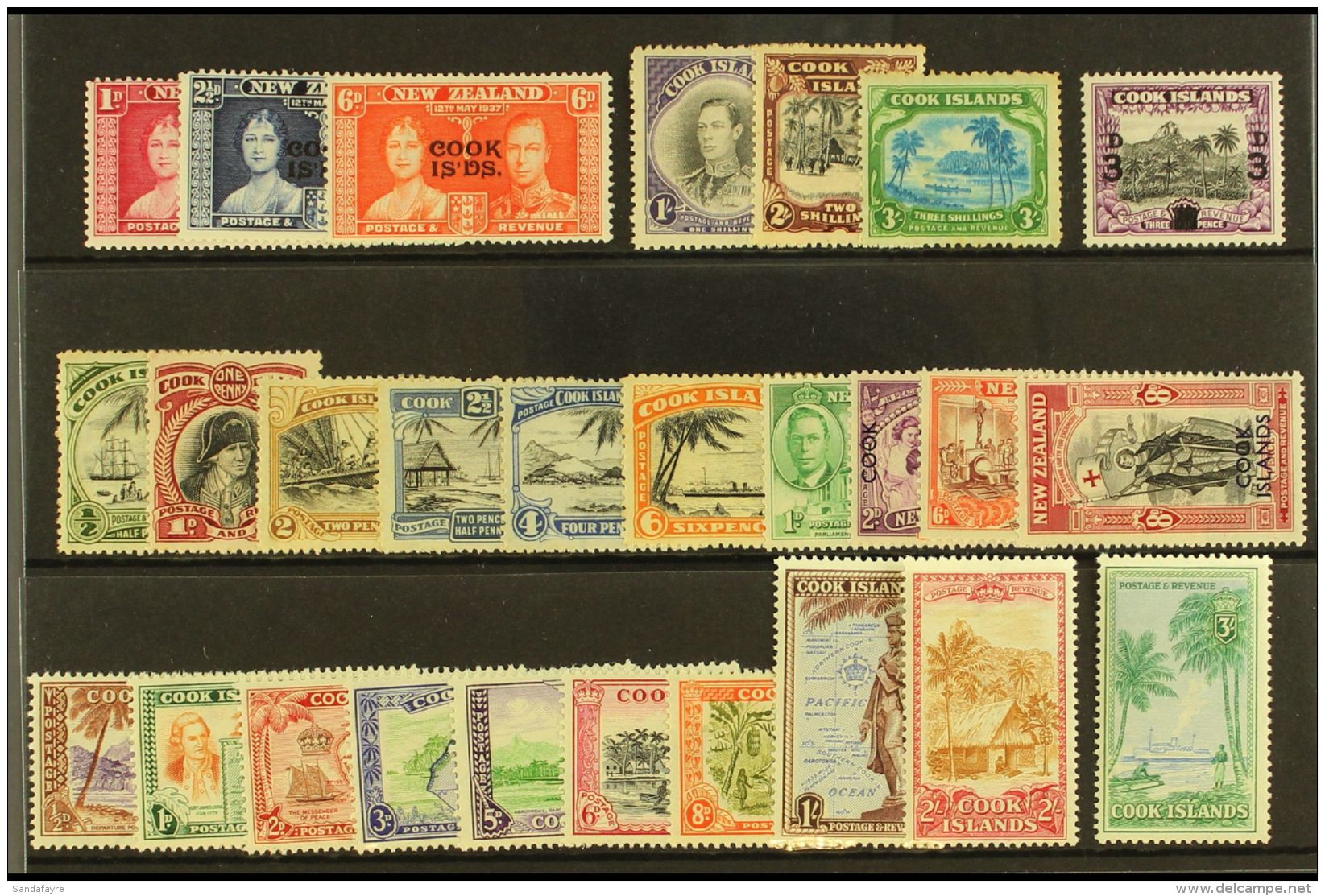 1937-52 MINT KGVI SELECTION An All Different Range Including Sets &amp; Values To 3s. Generally Fine &amp; Fresh... - Cookeilanden