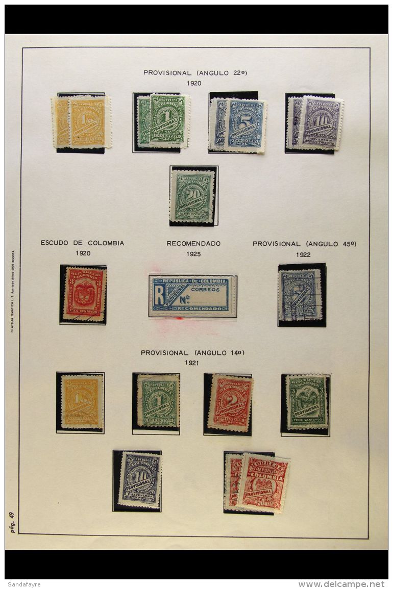 1920-1939 ATTRACTIVE COLLECTION In Hingeless Mounts On Printed Pages, Mint And Used, Chiefly Fine And Fresh... - Colombie