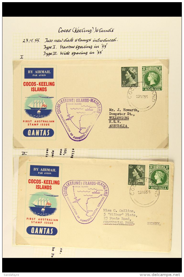 AUSTRALIA USED IN COCOS ISLANDS 1955-62 Attractive Collection Covers Bearing Australian Stamps Tied By Cocos... - Cocoseilanden