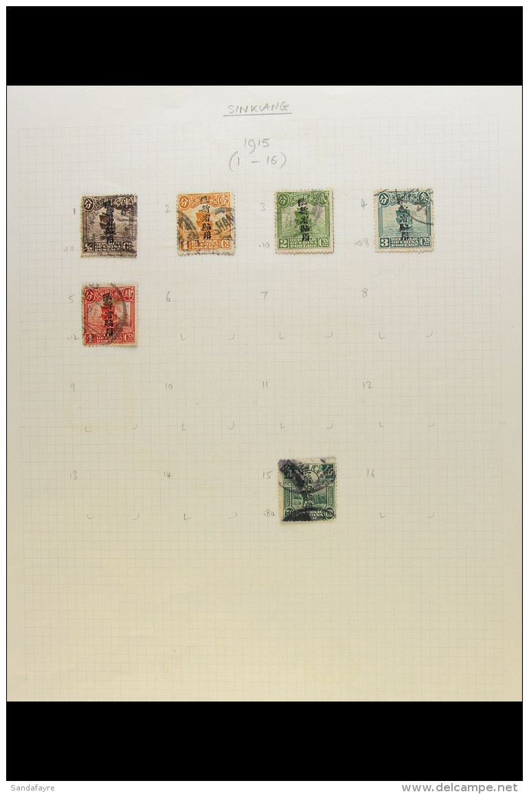 SINKIANG USED COLLECTION With The 1915 &frac12;c To 4c &amp; 50c; 1916-19 &frac12;c, 1c, 2c, 3c, 4c, 10c &amp;... - Sonstige & Ohne Zuordnung