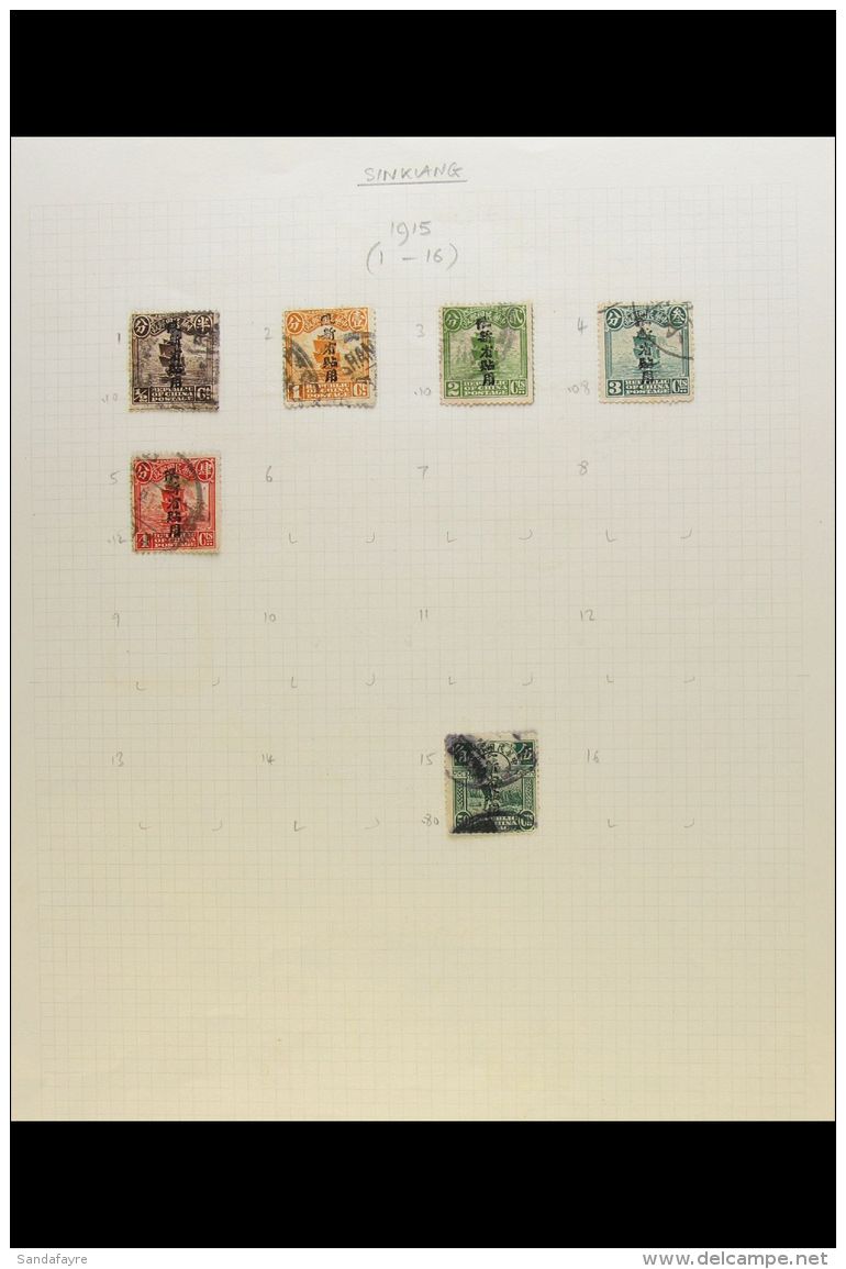 SINKIANG USED COLLECTION With The 1915 &frac12;c To 4c &amp; 50c; 1916-19 &frac12;c, 1c, 2c, 3c, 4c, 10c &amp;... - Autres & Non Classés