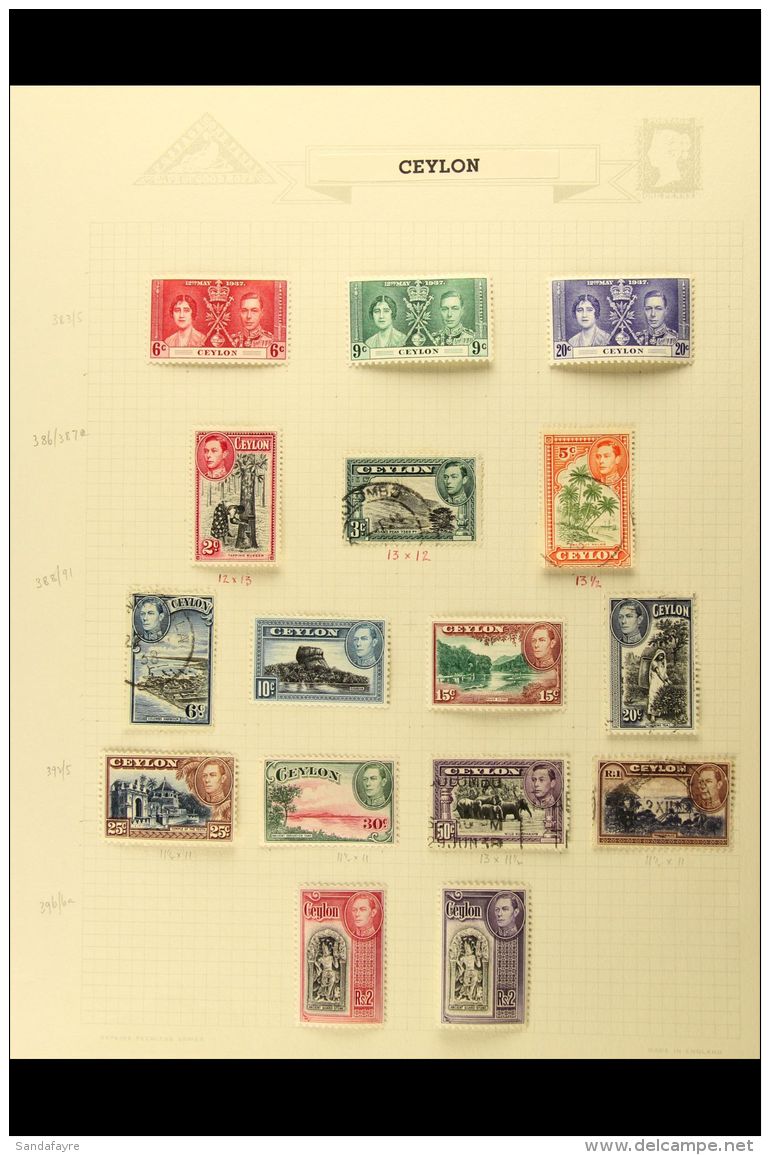 1937-1962 ORIGINAL COLLECTION On Album Pages, Mint And Used, Generally Fine/very Fine Condition. With KGVI... - Ceylon (...-1947)