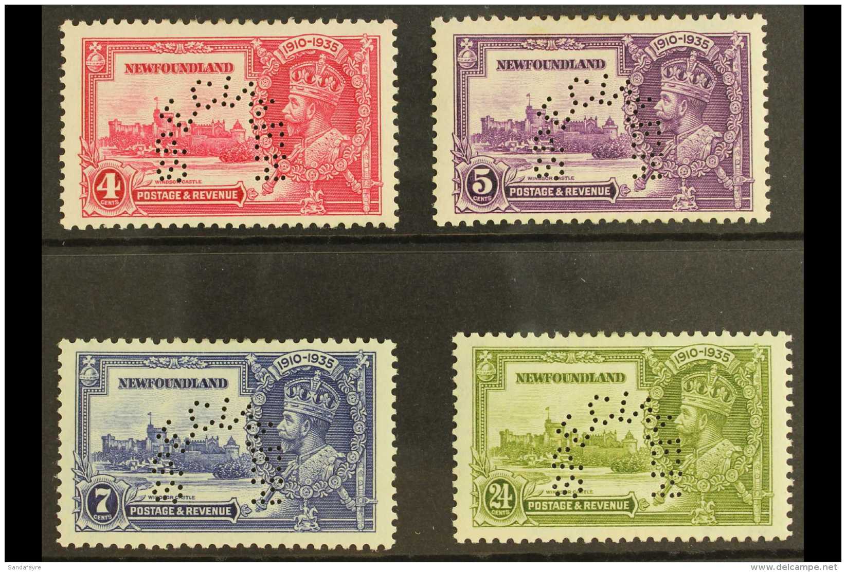 1935 Silver Jubilee Complete Perfin SPECIMEN Set, SG 250s/3s, Very Fine Mint (4). For More Images, Please Visit... - Andere & Zonder Classificatie