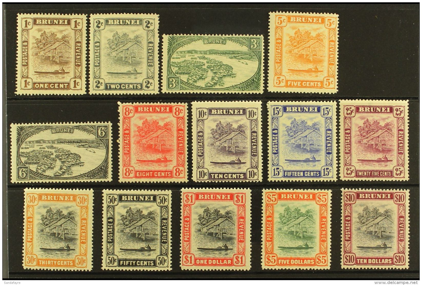 1947-51 Definitive Set, SG 79/92, Fine Mint (14 Stamps) For More Images, Please Visit... - Brunei (...-1984)